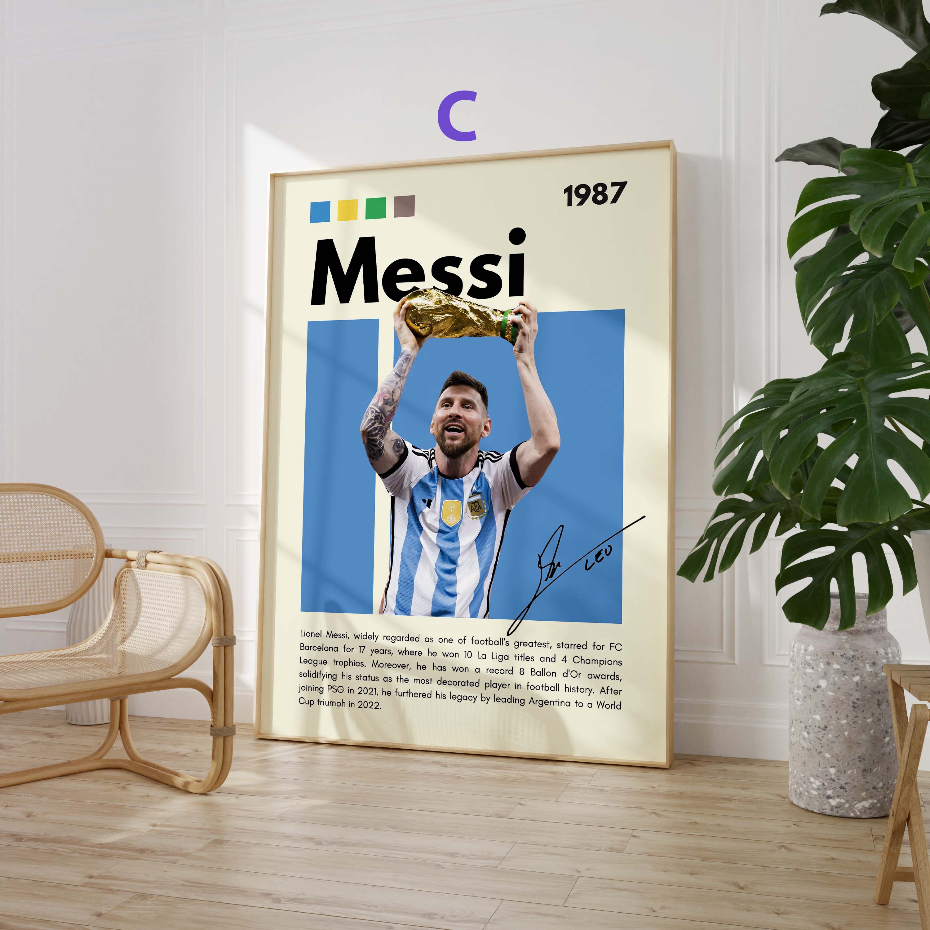 サッカースター ポスター | ムバッペ・ネイマール・メッシ・ハーランド・ヤマル | スポーツ 壁飾り フレームなし