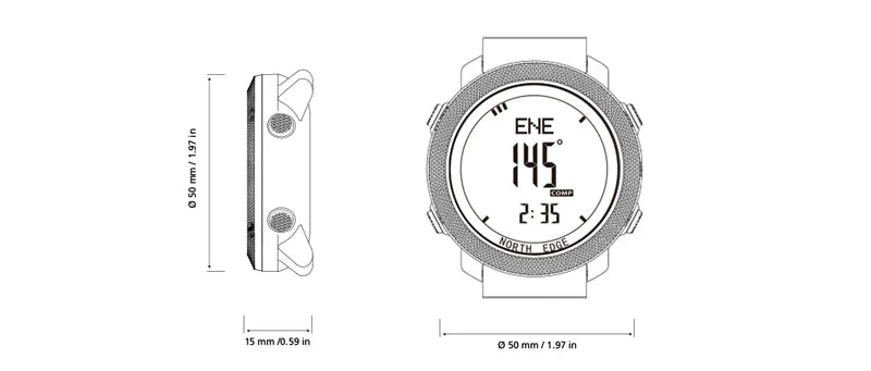 NORTH EDGE Men's Sport Digital Watch Military Army