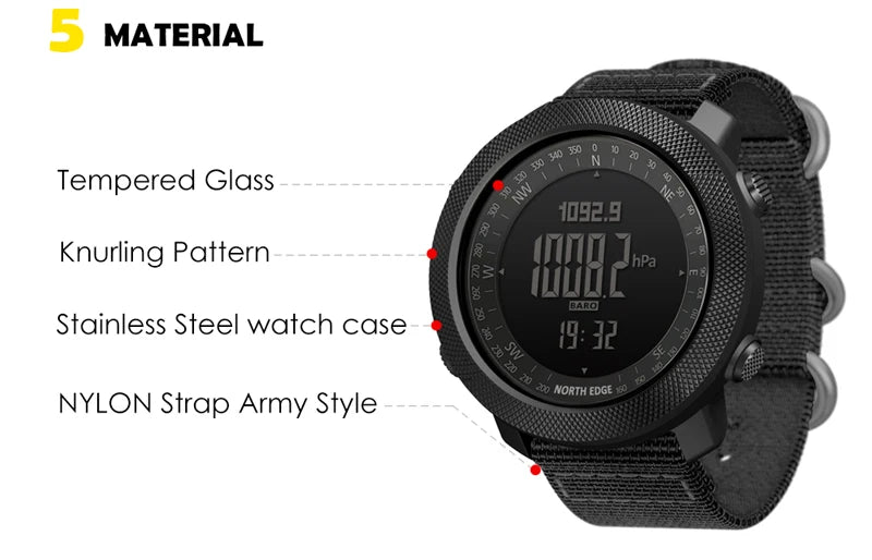 NORTH EDGE Men's Sport Digital Watch Military Army