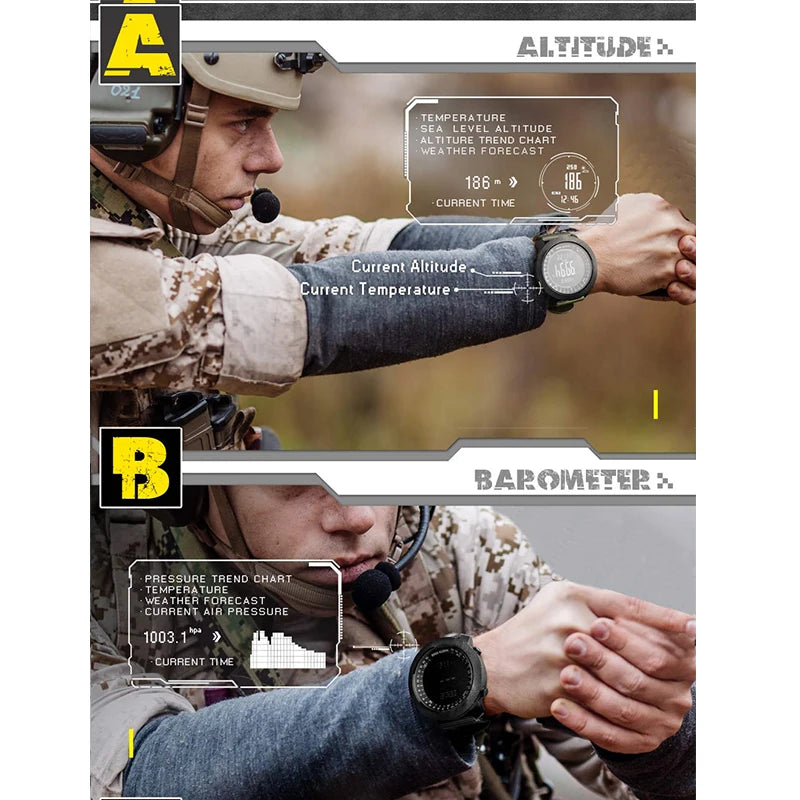 NORTH EDGE Men's Sport Digital Watch Military Army