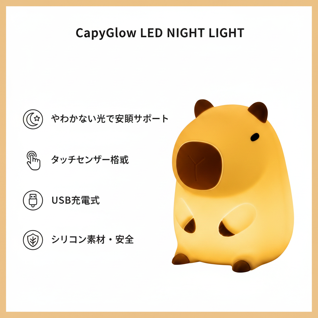 CapyGlow LED カピバラライト インフォグラフィック