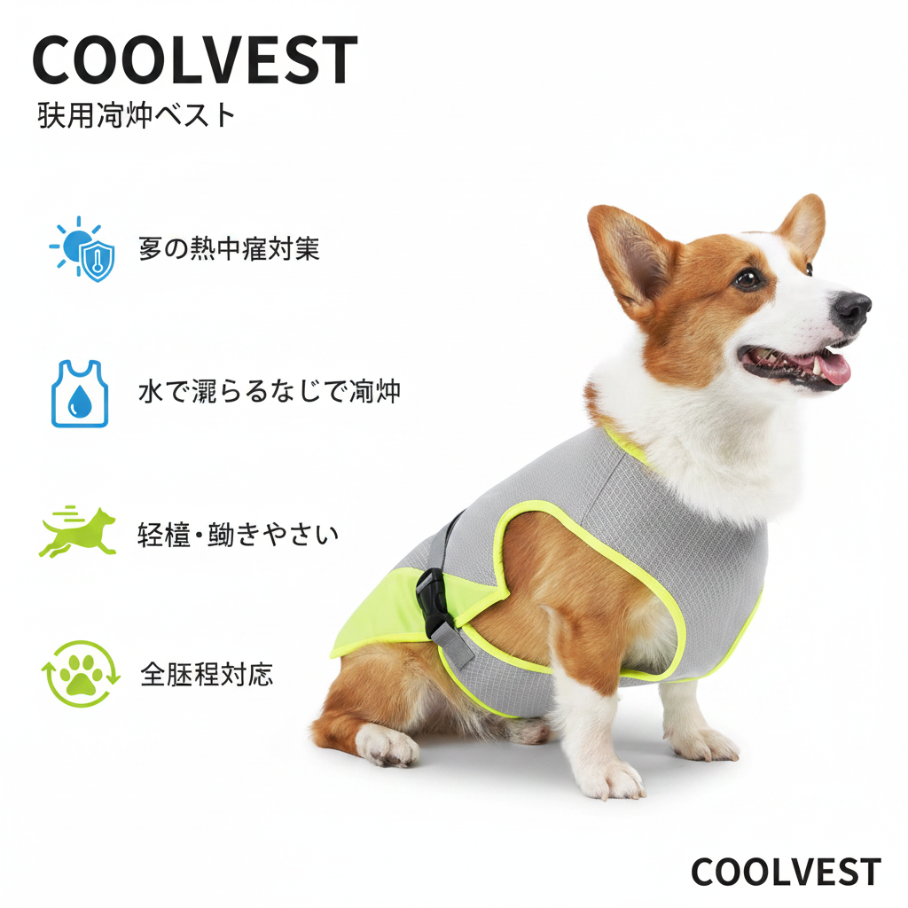CoolVest 犬用冷感ベスト インフォグラフィック