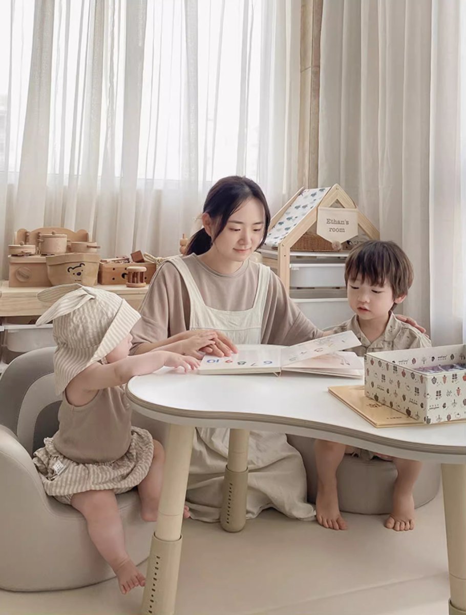 Peanut 児童用 高さ調節学習机デスク | 二人用 ホワイト 子供家具